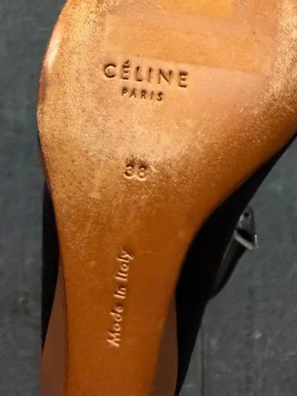 CELINE PHOEBE PHILO ERA BLACK SATIN WEDGE ANKLE STRAP SHOES